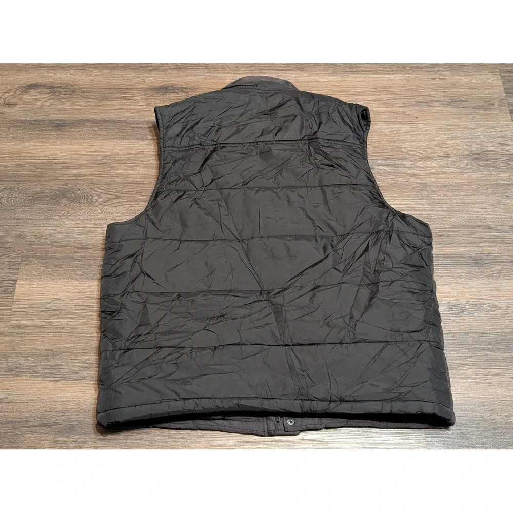 Levi's Mens Quilted Vest Puffer‎ Charcoal Grey Snap Front Pockets Size L